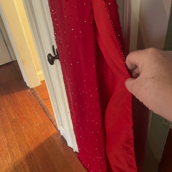 Riva’s Designs Red Beaded formfitting formal dress - Picture 8 of 11